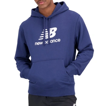 Bluza męska New Balance Essentials Stacked Logo dresowa z kapturem granatowa r. XXL
