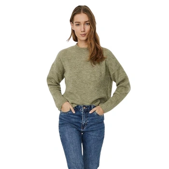 Sweter damski Vero Moda Vmolina Ls Highneck melanżowy ciepły