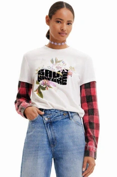 Bluzka damska Desigual Clea biała w stylu 2w1