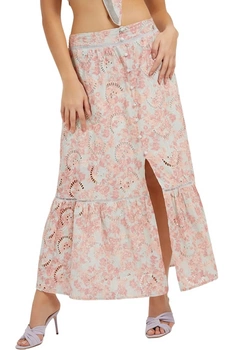 Spódnica damska Guess w kwiaty maxi bawełniana