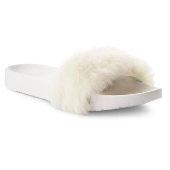 Klapki damskie UGG Royale z futerkiem białe
