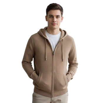 Sweter męski Markup Cappuccio wełniany rozsuwany z kapturem