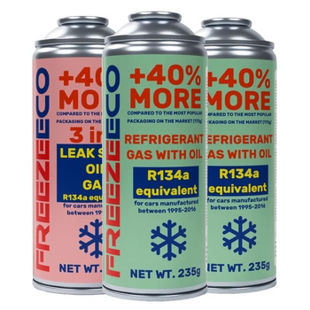 Zestaw FreezeEco zamiennik 2X R134a + 3 w 1 czynnik do klimatyzacji z olejem i uszczelniaczem