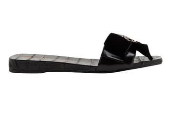 Klapki damskie Tory Burch Crystal skórzane czarne