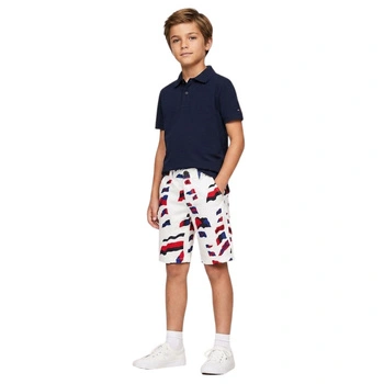 Spodenki chłopięce Tommy Hilfiger białe we wzory chino r. 128