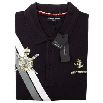 Koszulka męska Jean-Louis Scherrer polo czarna bawełniana