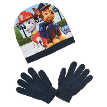 Komplet czapka rękawiczki Paw Patrol zimowy granatowy