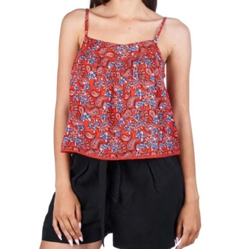 Bluzka damska SuperDry Vintage Embellished Top czerwona wzór orientalny