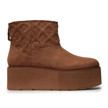 Buty damskie Guess Jilla botki ocieplane brązowe