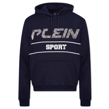 Bluza męska Plein Sport Felpa Cappuccio sportowa z kapturem kangurka granatowa