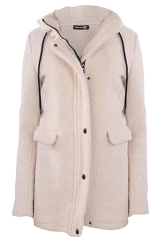 Płaszcz damska Giorgio Di Mare zimowy sherpa ecru