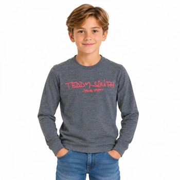 Koszulka dziecięca Teddy Smith Ticlass z długim rękawem szara r. 128