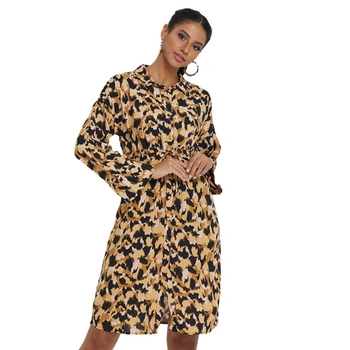 Sukienka damska Vero Moda Rie Ls luźna przed kolano brązowa r. XS