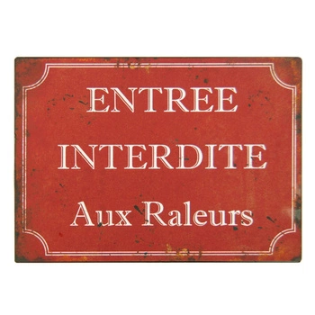 Metalowa tabliczka Antic Line czerwona retro do pubu baru 21x15 cm