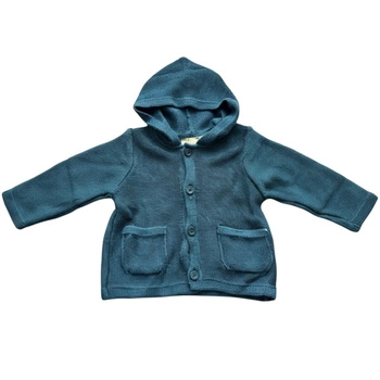 Sweter dziecięcy Chicco zapinany zielony z kapturem