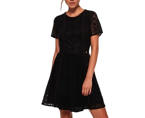 Sukienka damska Superdry Ella Lace koronkowa czarna krótka