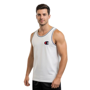 Koszulka męska Champion bawełniana logo tank biała