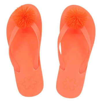 Klapki damskie Flip Flop Originals Fluffy japonki pomarańczowe