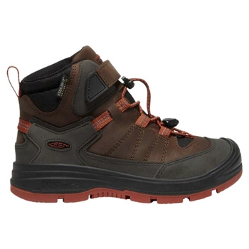 Buty dziecięce Keen Redwood Mid WP trekkingowe skórzane szaro brązowe
