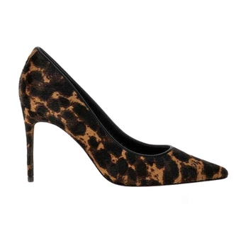Szpilki damskie Guess Pointed Toe skórzane w panterkę