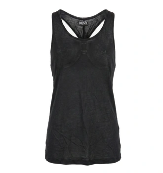 Koszulka damska Diesel Muller Top czarny z wycięciami na plecach