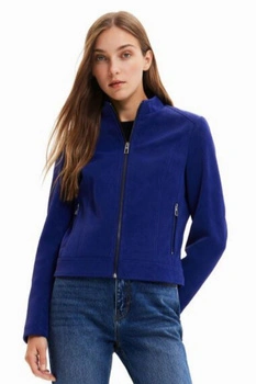 Kurtka damska Desigual Las Vegas z eko skóry niebieska