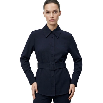 Koszula damska Zara elegancka granatowa z paskiem r. XS