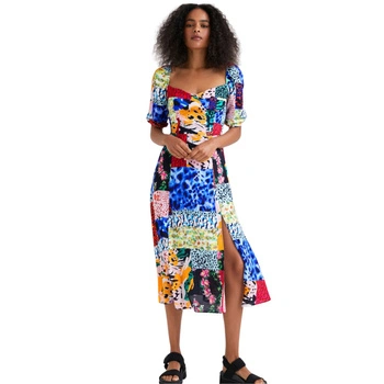 Sukienka damska Desigual Consetina midi patchworkowa r. XS