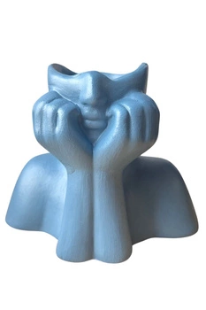 Wazon dekoracyjny Iskandinav Layd ozdobny niebieski twarz