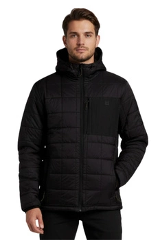 Kurtka męska Billabong Journey Puffer pikowana czarna z kapturem r. XS