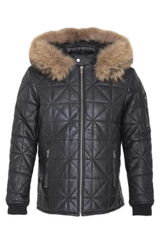 Kurtka męska Chyston Kinabalu zimowa skórzana czarna
