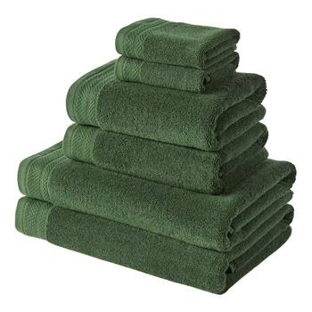 Zestaw ręczników Westwing z bawełny zielone 6 elementów 600 g/m²