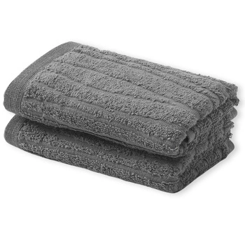 Zestaw ręczników Westwing Audrina szare bawełna 550 g/m² 2 sztuki 30x50