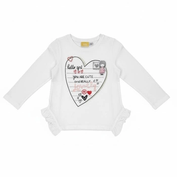 Bluzka dziewczęca Chicco bawełniana z falbankami