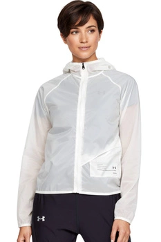 Kurtka damska Under Armour Qualifier Storm Packable przeciwdeszczowa biała