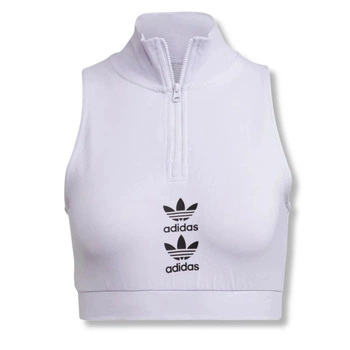 Top damski Adidas Logo Play Crop top bawełniany biały