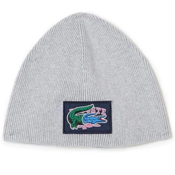Czapka beanie dziecięca Lacoste szara z wełną r. M