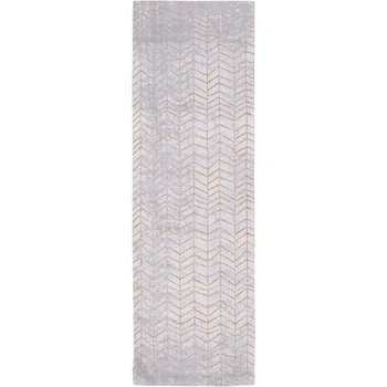 Dywan Louis de Poortere Jacob's Ladder żakardowy szary ze wzorem 80x250 cm