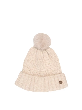 Czapka damska Tamaris Bitz Knit beanie zimowa beżowa