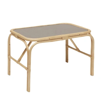 Stolik do pokoju dziecięcego OYOY Nana Mini brązowy z rattanu