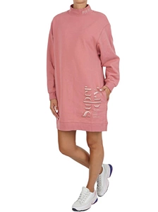 Sukienka damska Superdry Scandi High Neck dresowa różowa
