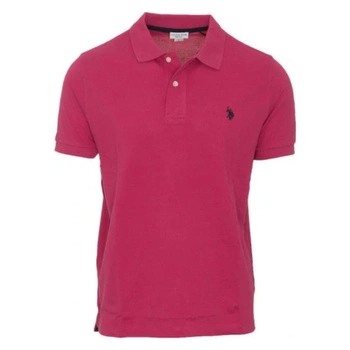 Koszulka polo męska U.S. Polo Assn. Institutional bawełniana polówka różowa