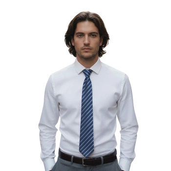 Krawat męski Calvin Klein granatowy w paski