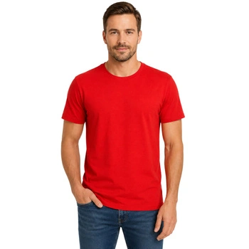 Koszulka męska Fruit of the Loom Softpun T klasyczna czerwona t-shirt r. S