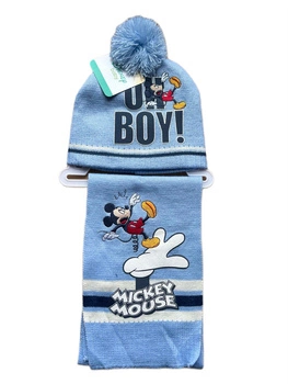 Komplet czapka szalik Disney Myszka Mickey zimowa jesienna dziecięcy