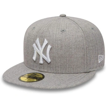Czapka New Era MLB League Basic New York Yankees szary fullcap z prostym daszkiem r. 7 - 55,8 cm