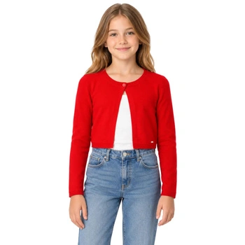 Sweter dziecięcy Mayoral bolerko czerwone do sukienki r. 157