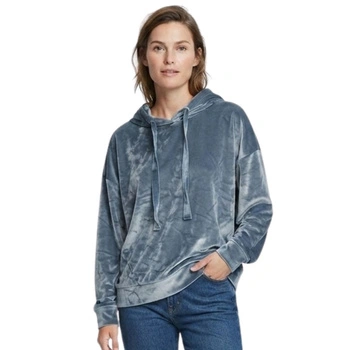 Bluza damska Zelia szara welurowa z kapturem r. XXL