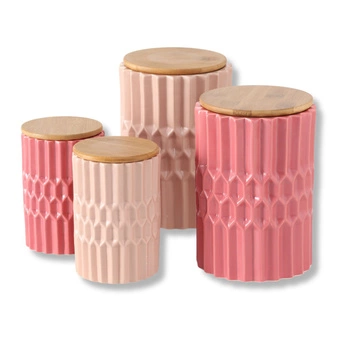 Komplet pojemników Boltze Ada z przykrywką ceramiczne 4 sztuki