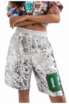 Spodenki damskie Desigual John z cekinami glaomour